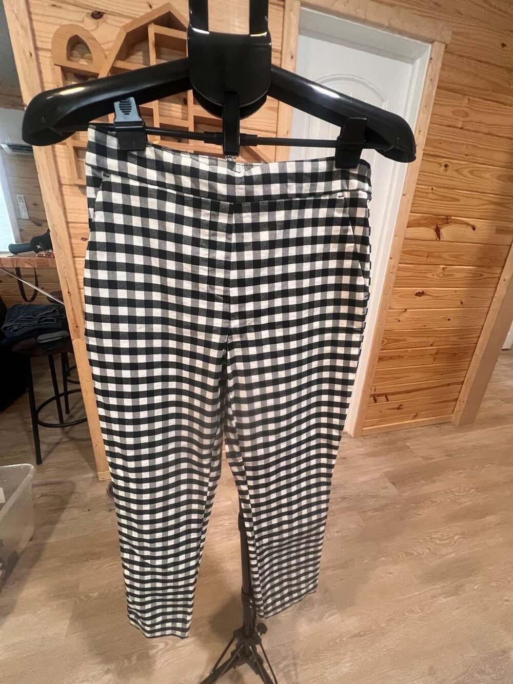 Jenna Rose Pants Size S Black White Gingham Checkered Ankle Trousers